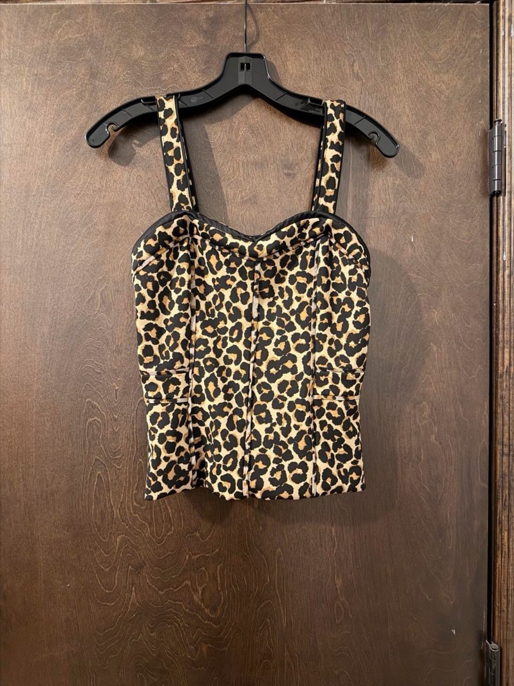 White House Black Market Leopard Corset Top in Brown and Black - Picture 3 of 5